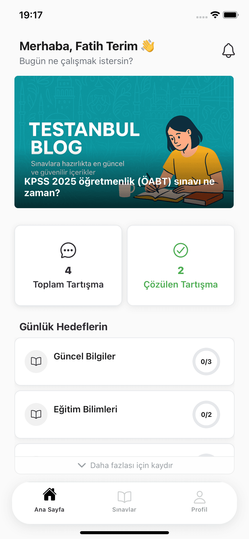Testanbul mobil ana ekran ön izlemesi